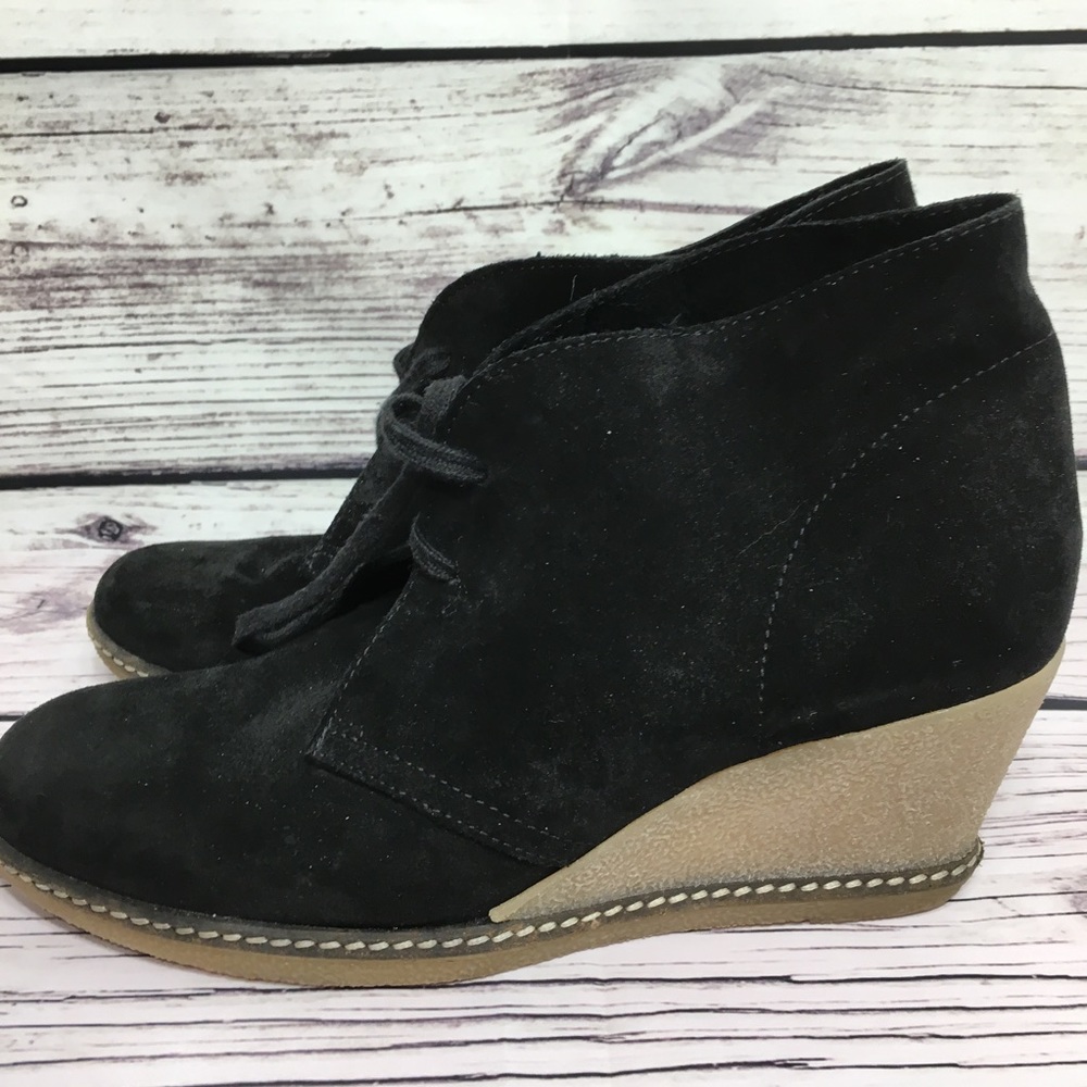 J.Crew Black Suede Lace Up Booties